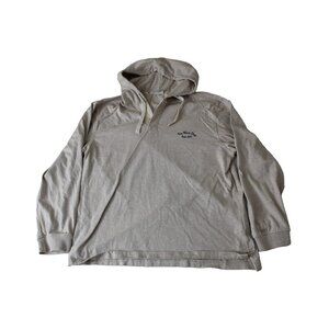 The Black Dog Mens XXL Oatmeal Heather Cotton V-Neck Pullover Hoodie Logo